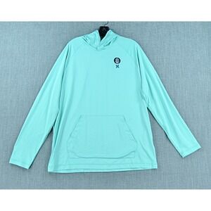 Hurley Hoodie Men's L Turquoise Performance UPF 50 Quick Dry Hooded Pullover NEW